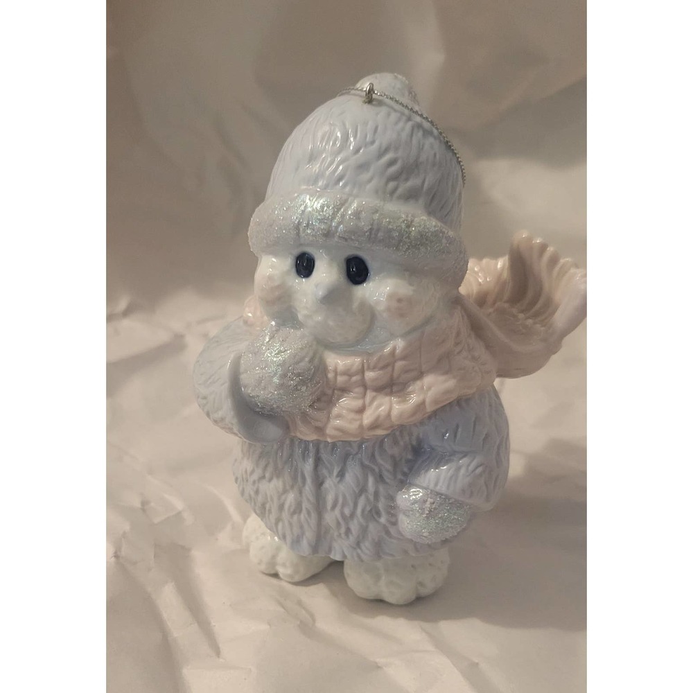 Ceramic  Snowman Christmas Ornament Figurine